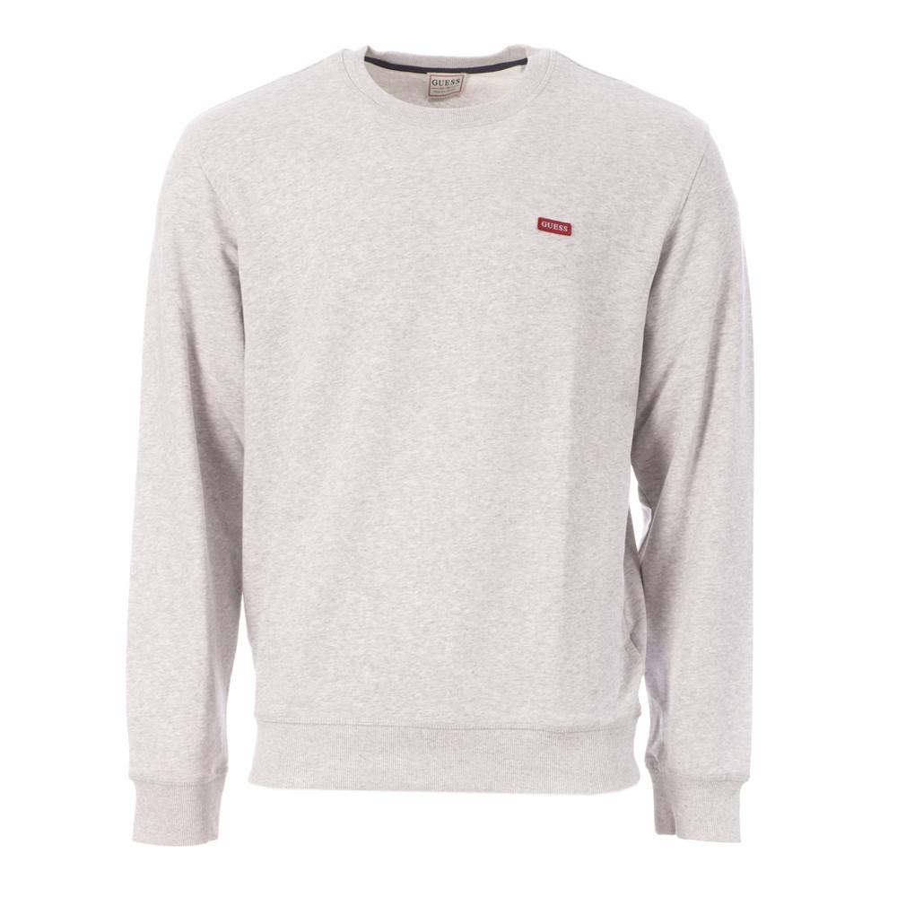 Sweat Gris Homme Guess Patch pas cher
