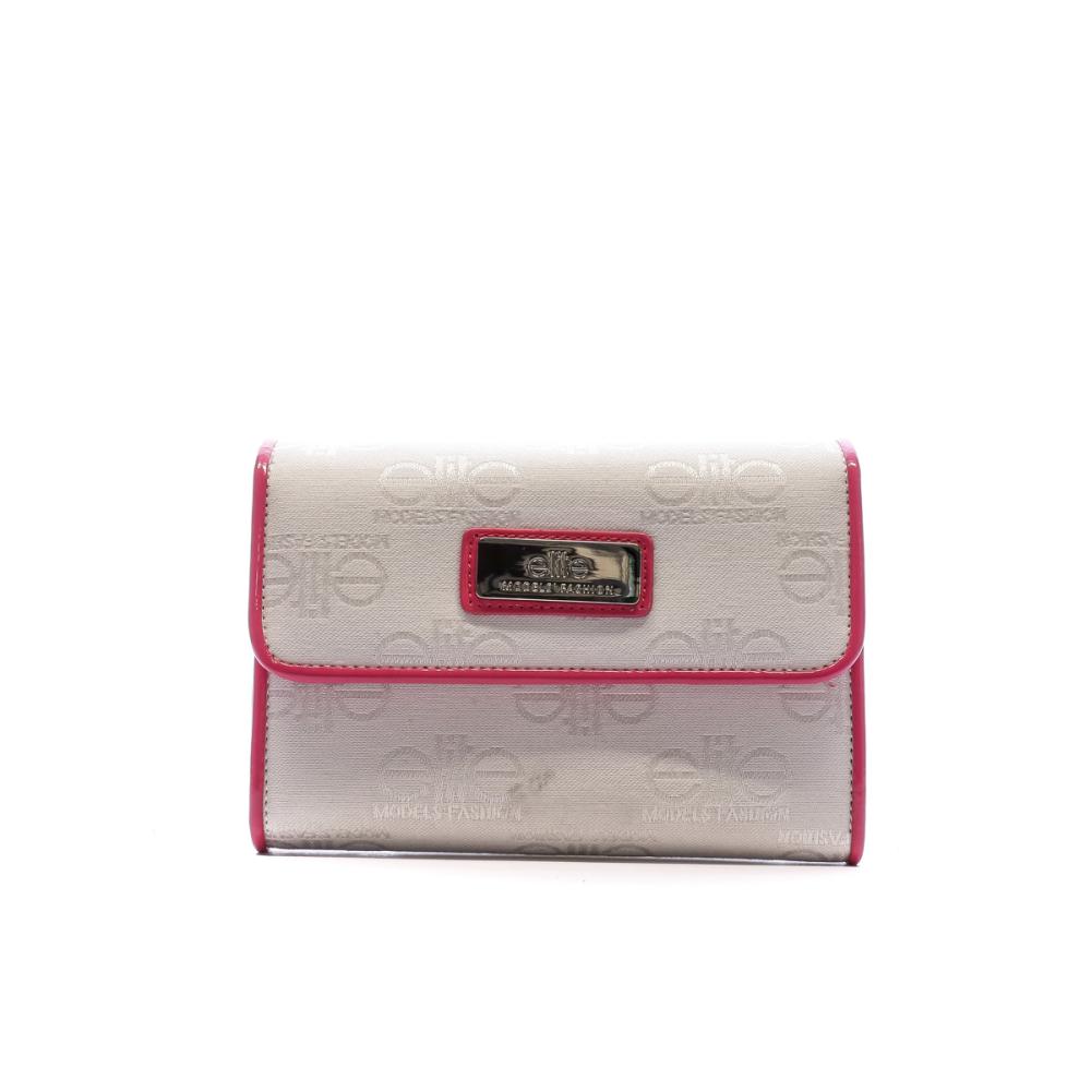 Portefeuille Blanc/Rose Femme Elite E9874 pas cher