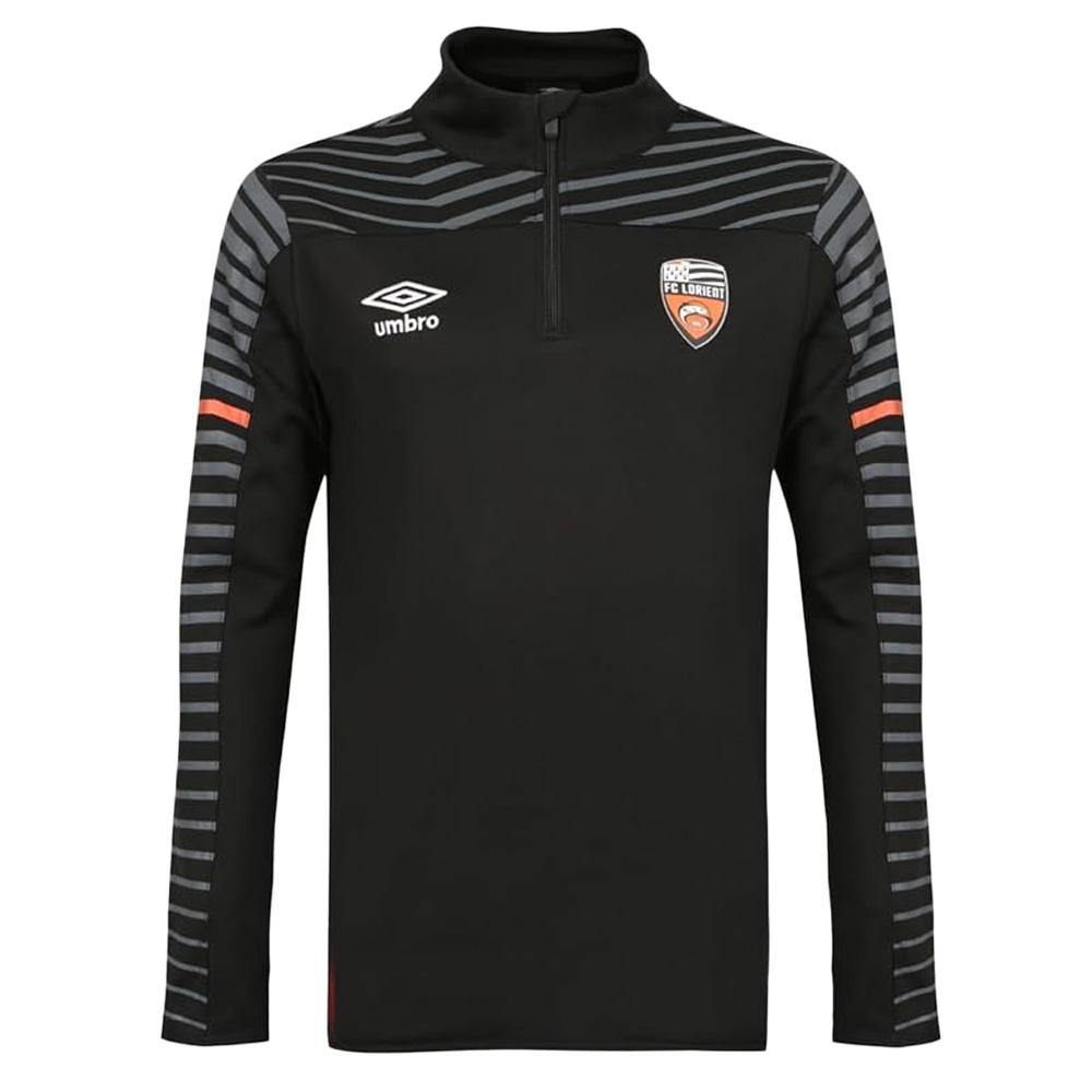 FC Lorient Sweat 1/2 zip Noir Junior Umbro 2023 pas cher