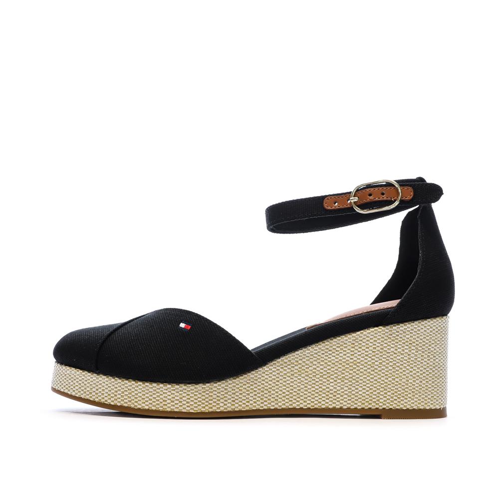 Sandales Noires Femme Tommy Hilfiger FW0FW08657 pas cher