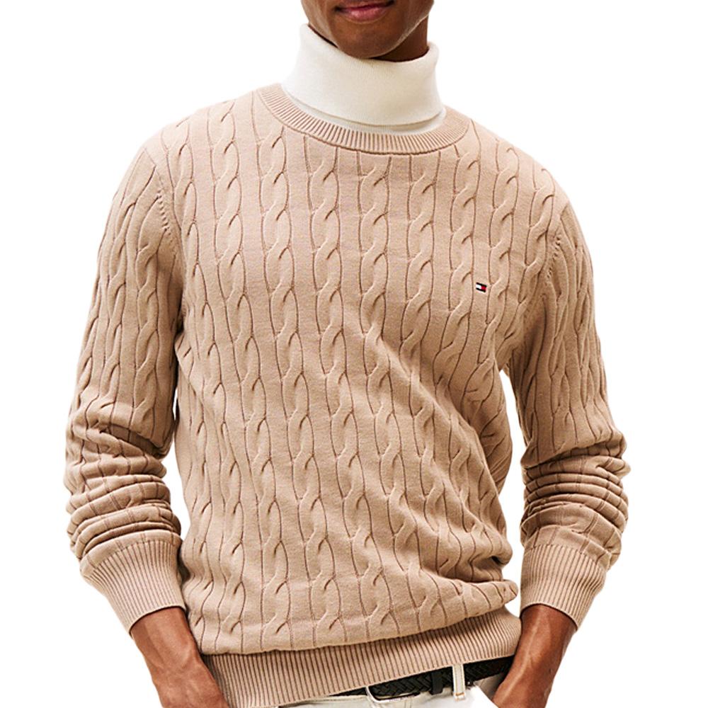 Pull Beige Homme Tommy Hilfiger Classic pas cher