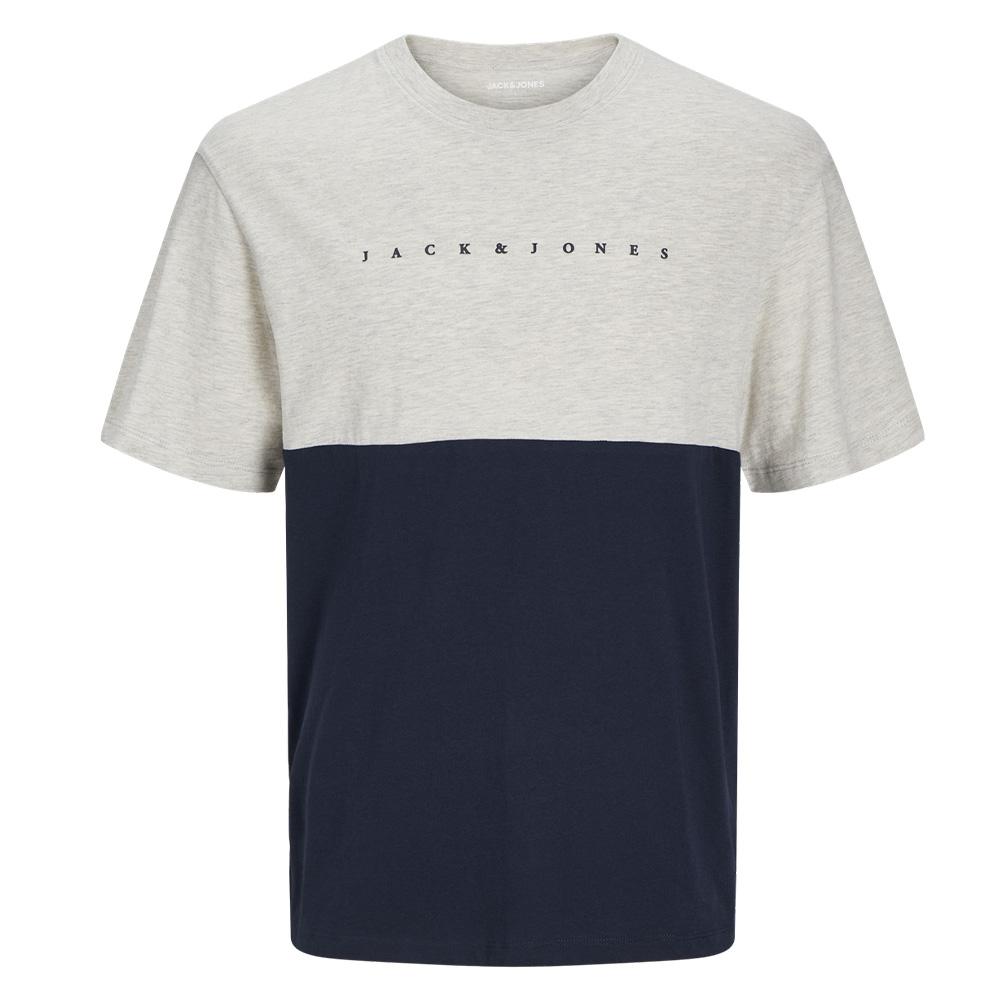 T-shirt Gris/Marine Garçon Jack & Jones Crew pas cher