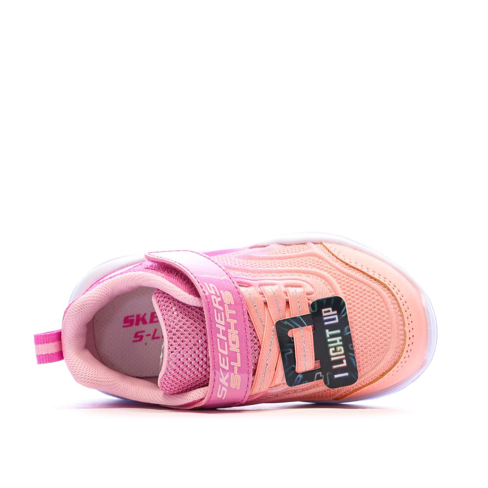 Baskets Rose Fille Skechers Sola Glow vue 4