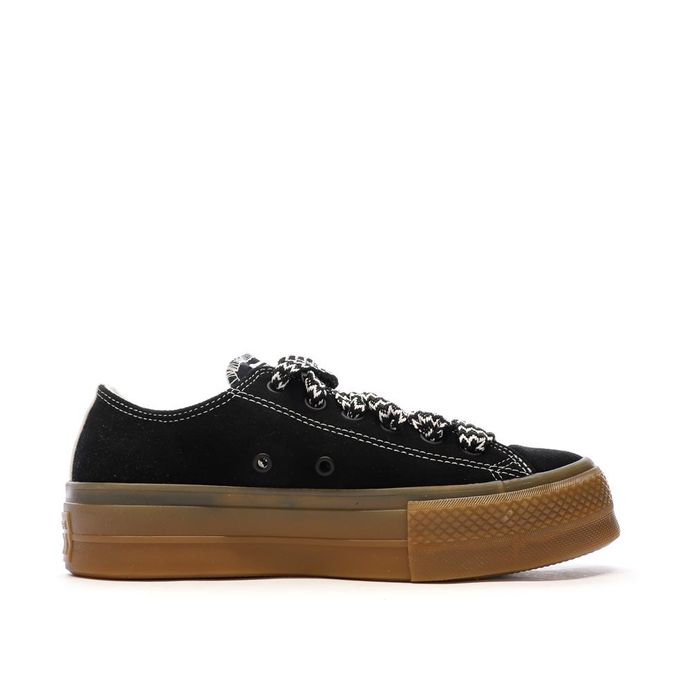 Baskets Noires Femme Converse All Star Lift Platform Suede vue 2