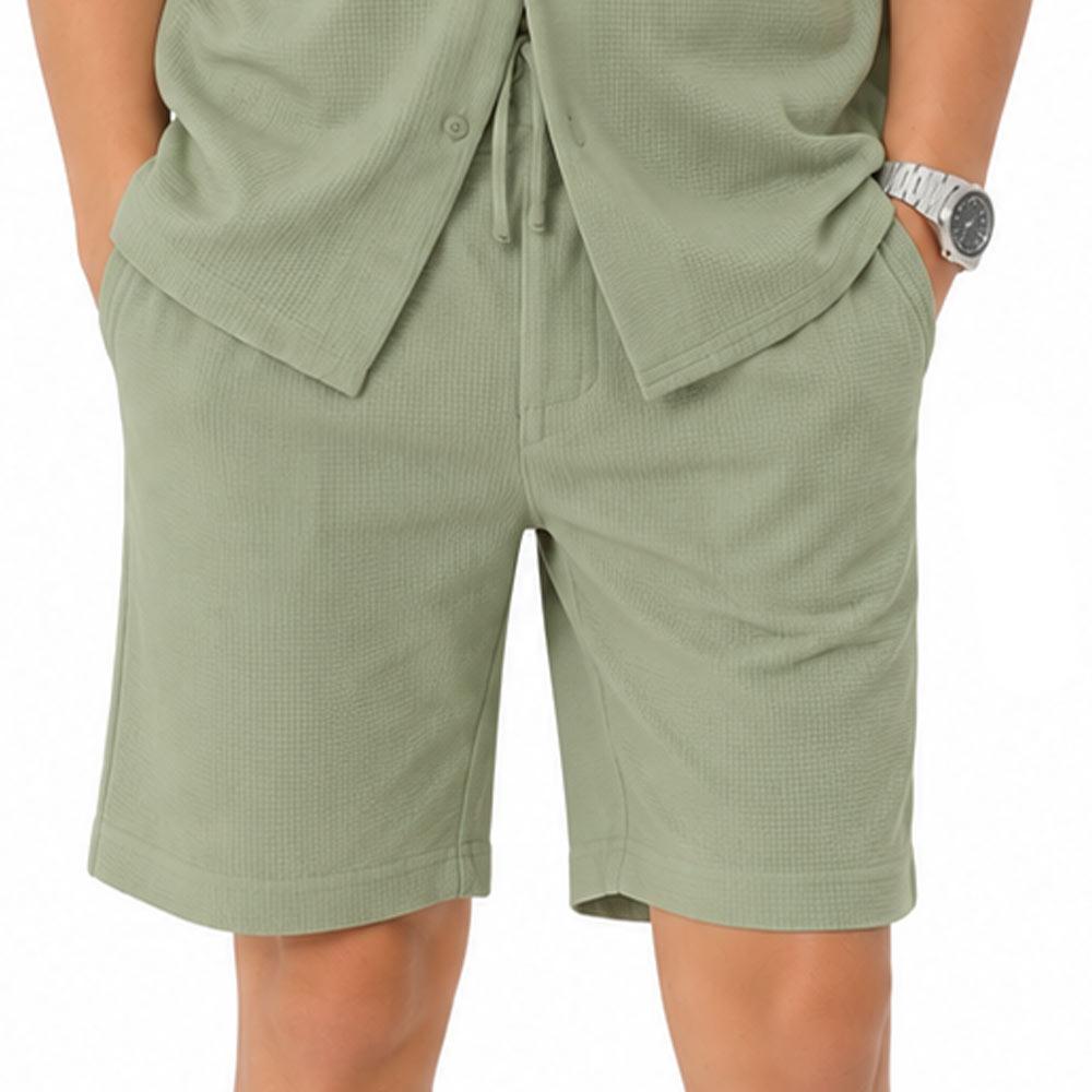 Short Kaki Garçon Paname Brothers Poly Texture pas cher