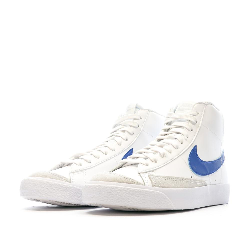 Baskets Blanc/Bleu Femme Nike Blazer Mid 77 vue 6