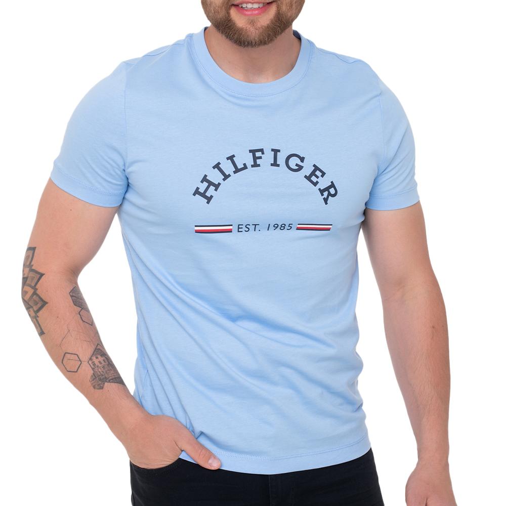 T-shirt Bleu Ciel Homme Tommy Hilfiger Chest pas cher