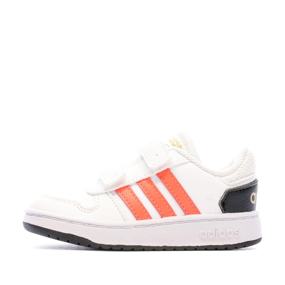 Baskets Blanches Garçon Adidas Hoops 2.0 Cmf I pas cher