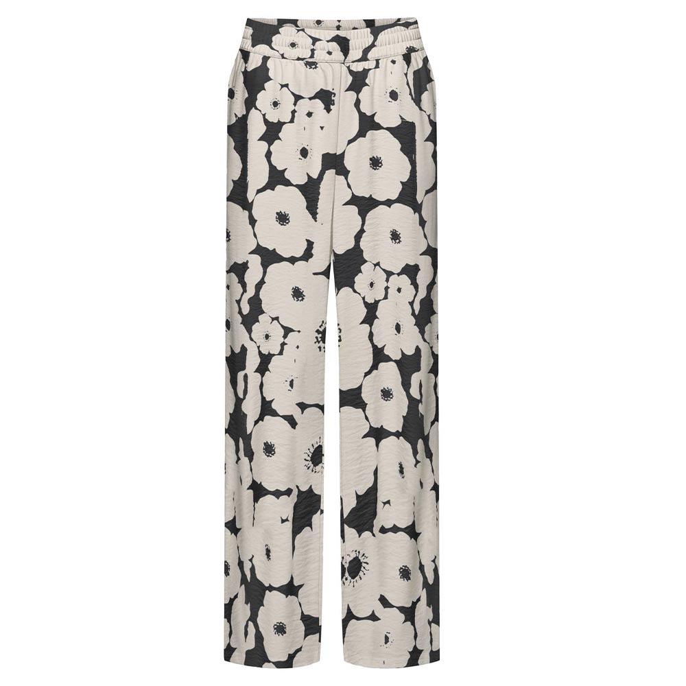 Pantalon Fluide Beige/Noir Femme JDY Troya pas cher