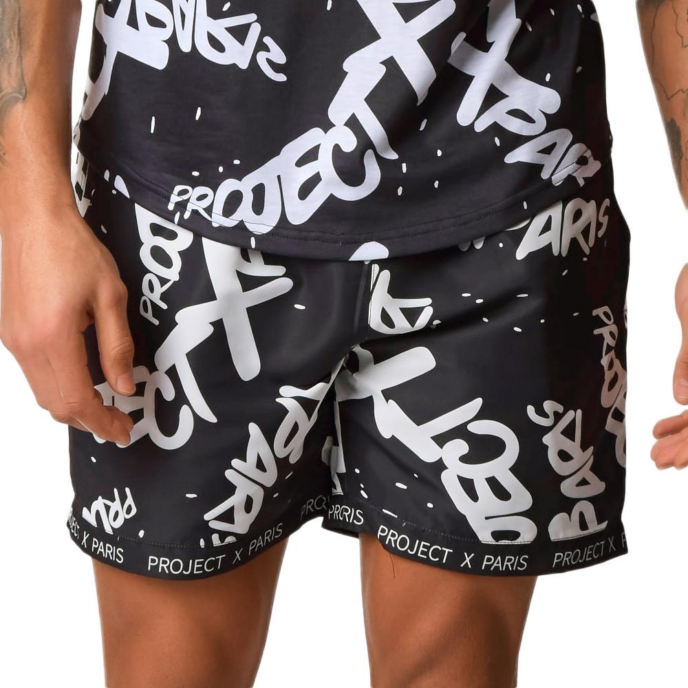 Short De Bain Noir Homme Project X Paris Short All Overt pas cher