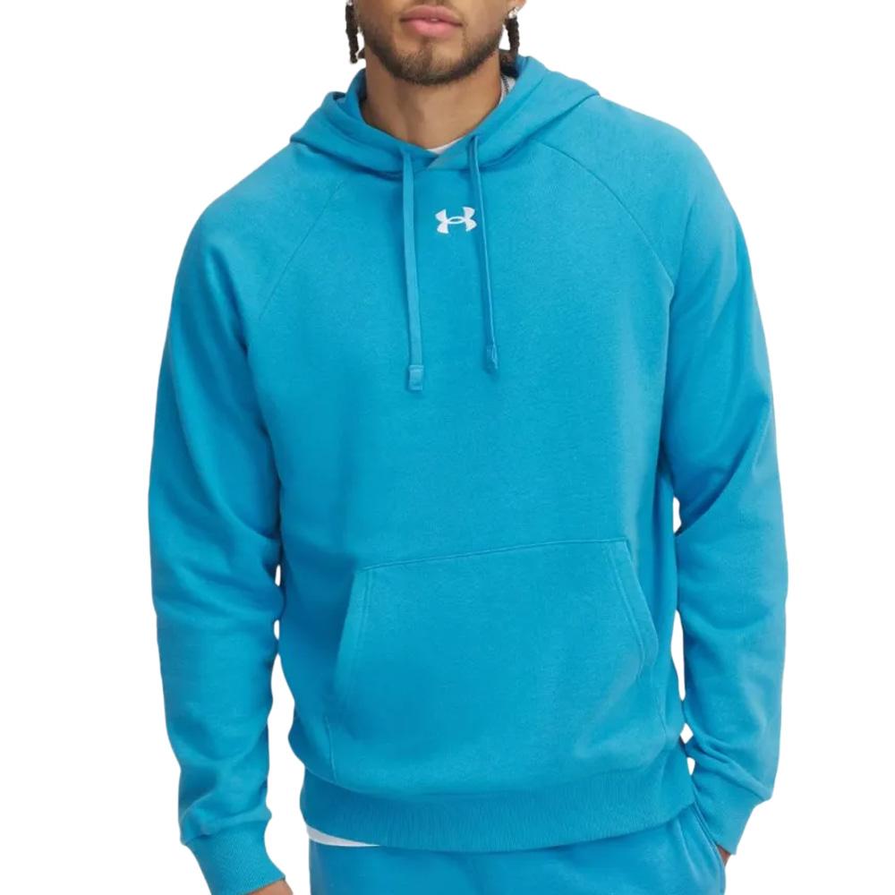 Sweat à capuche Turquoise Homme Under Armour Rival 1379757 pas cher