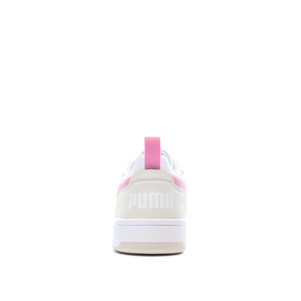 Baskets Ecru/Rose Fille Puma Rebound V6 Lo Cord vue 3