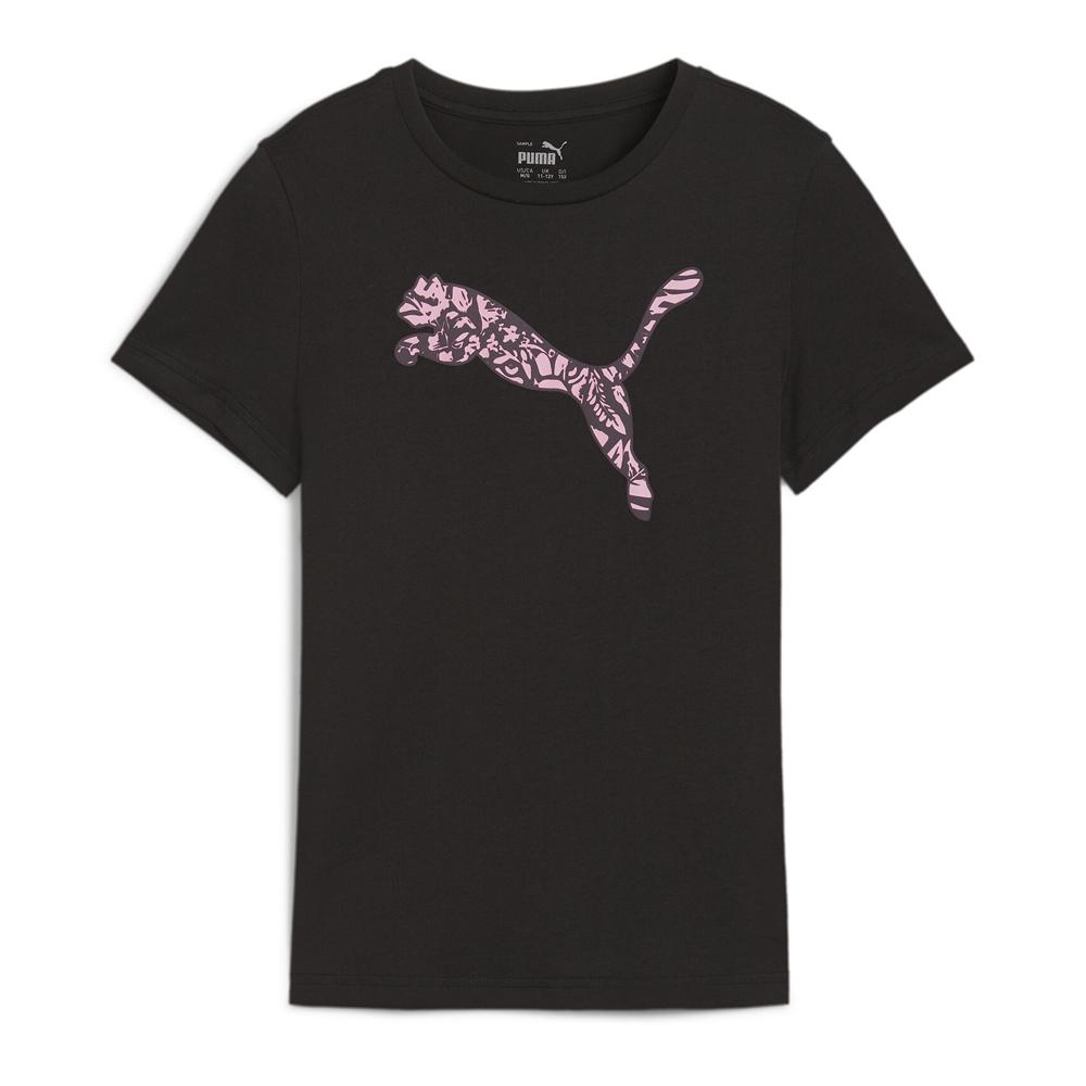 T-shirt Noir/Rose Fille Puma Graphic Tropica pas cher