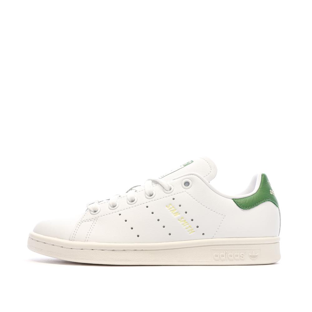 Baskets Blanches/Vertes Femme Adidas Stan Smith IE0469 pas cher