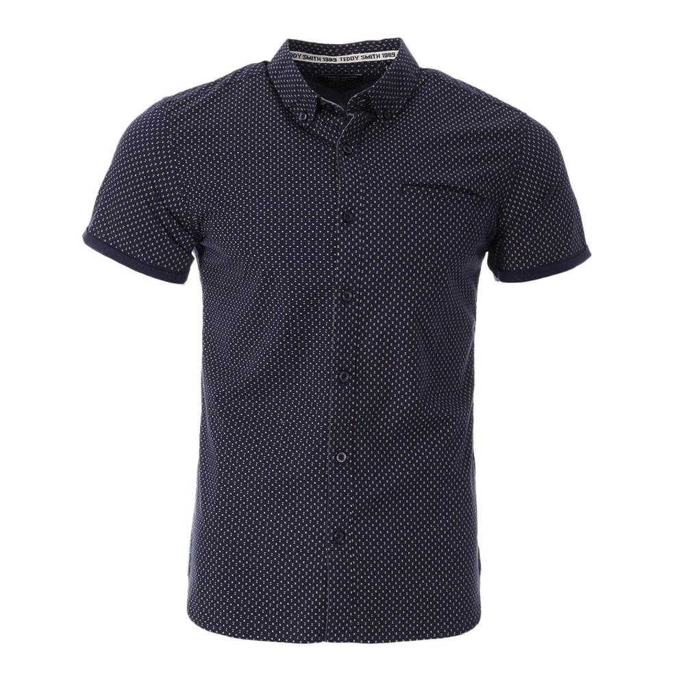 Chemise Marine à Motifs Homme Teddy Smith Cut Mc 10711556D pas cher