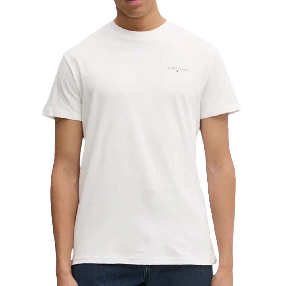 T-shirt Blanc Homme Tommy Hilfiger Linear DM0DM21188 pas cher