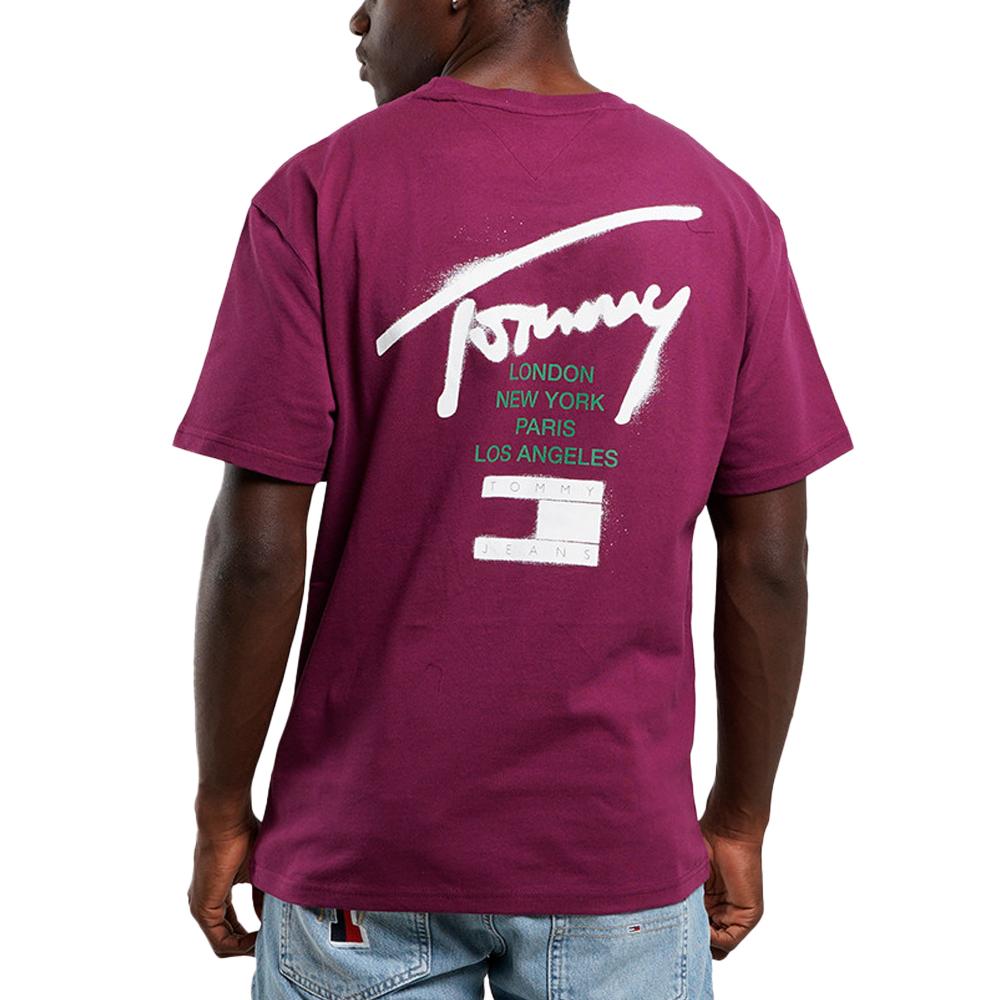 T-shirt Bordeaux Homme Tommy Hilfiger Graffiti vue 2