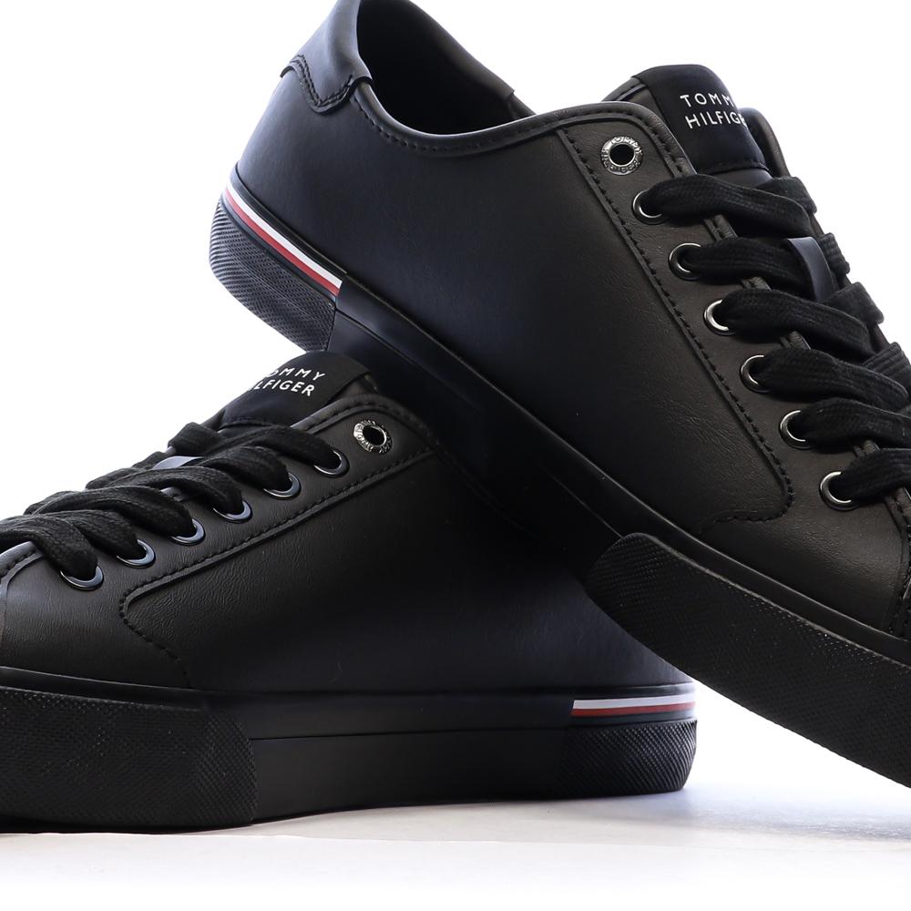 Baskets Noires Cuir Homme Tommy Hilfiger Core Corporate Vulc vue 7