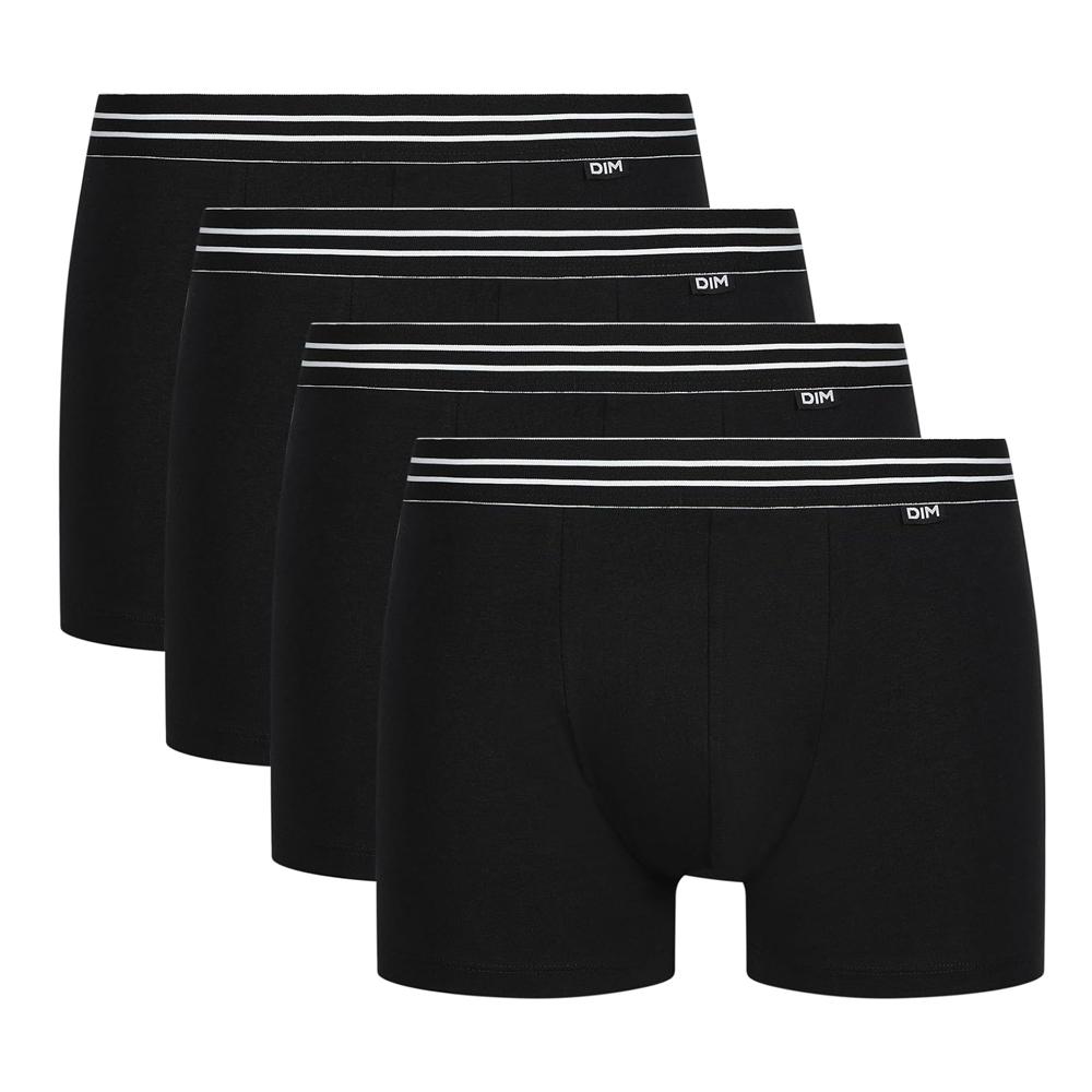 x4 Boxers Noires Homme Dim Eco pas cher
