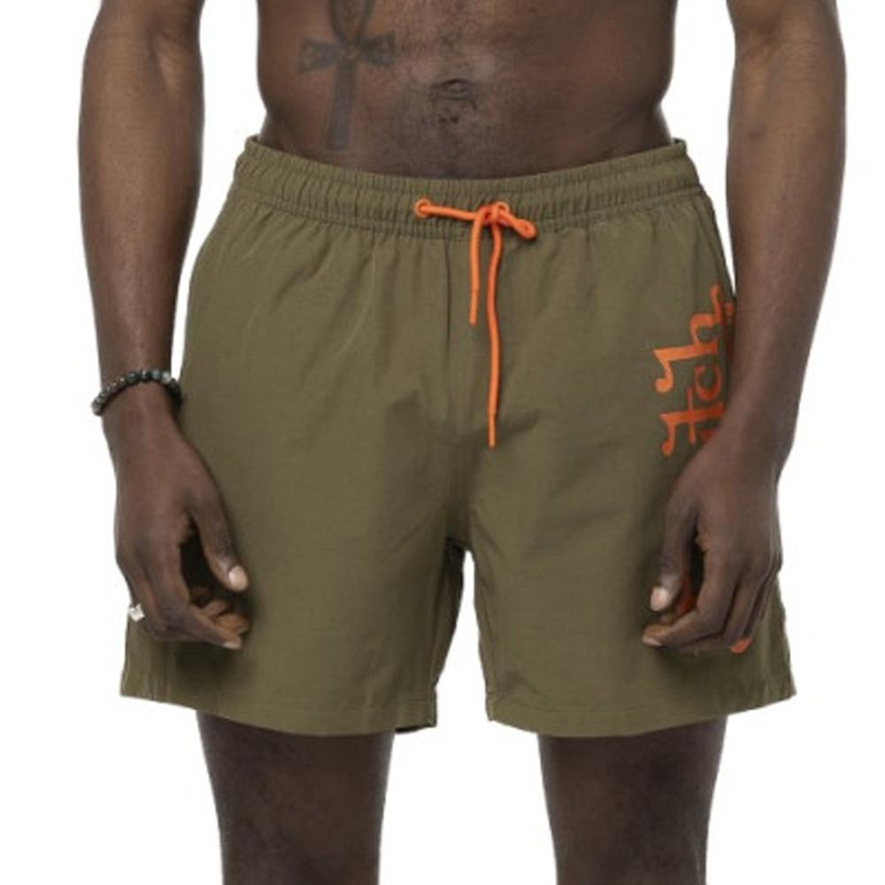 Maillot de bain Kaki/Orange Homme Von Dutch MICK pas cher