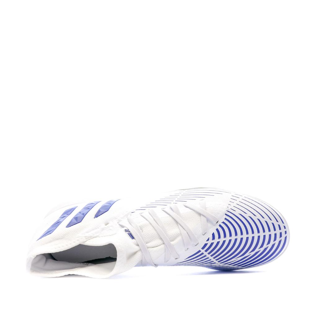 Chaussures de foot Blanc/Bleu Homme Adidas Predator Edge.3 TF vue 4