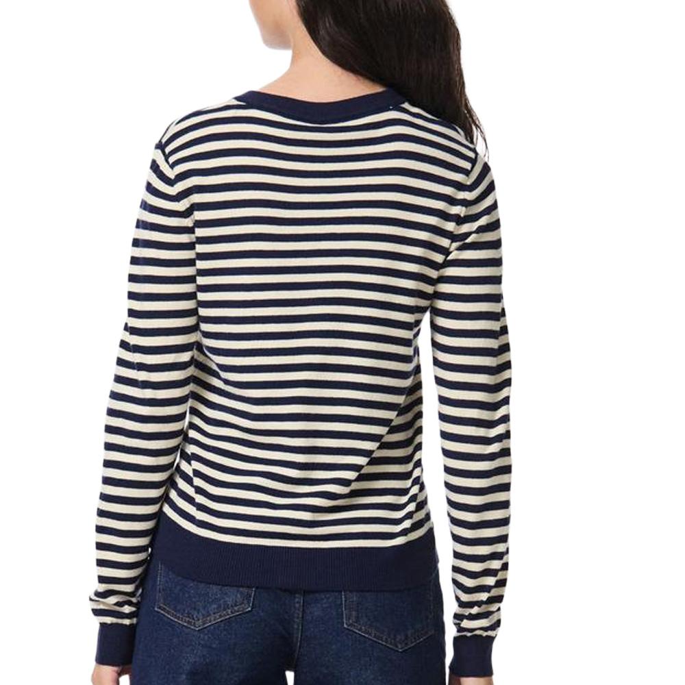 Gilet Bleu/Blanc Femme Pieces Nora vue 2