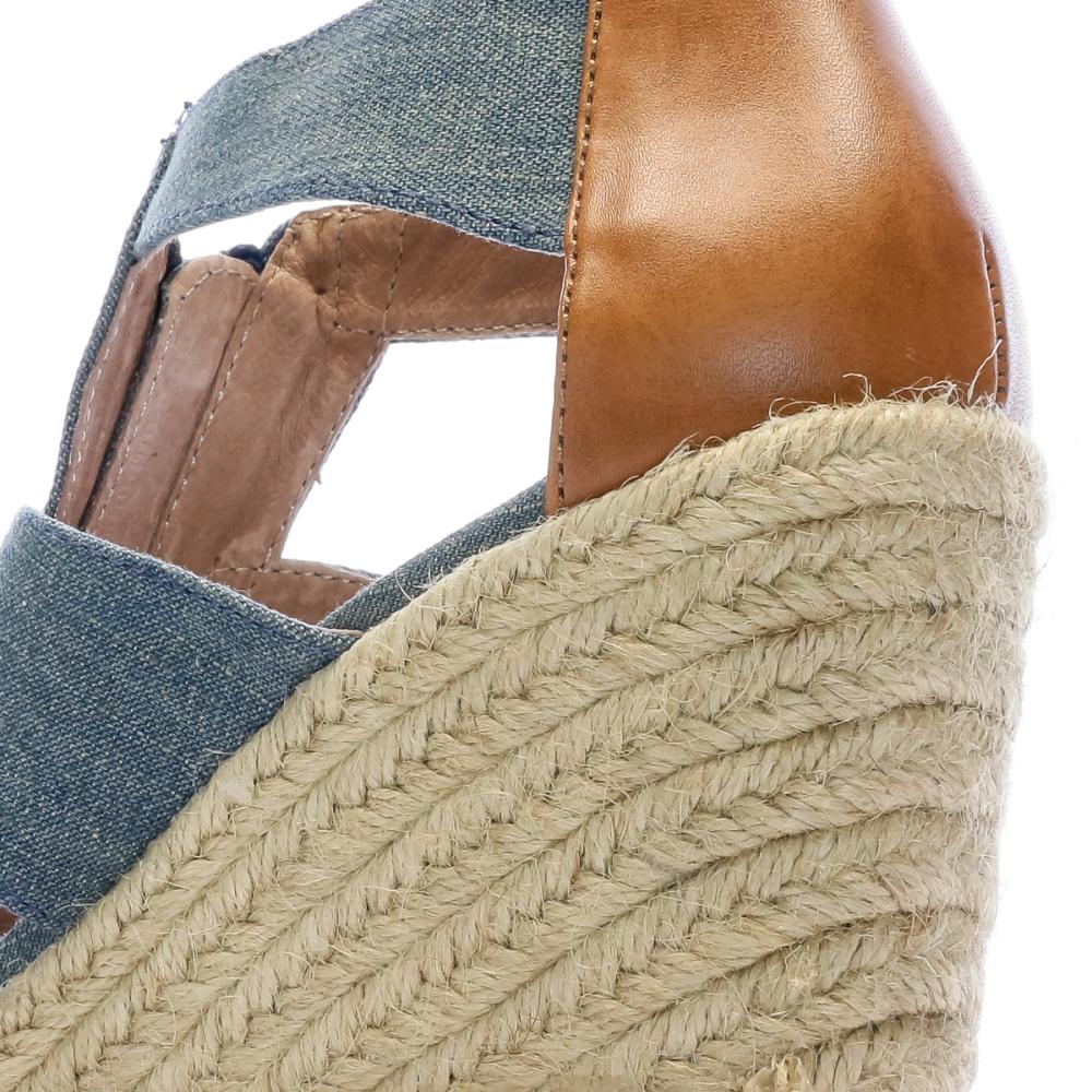 Sandales compensées Bleu Jean Femme Chattawak Debby vue 7