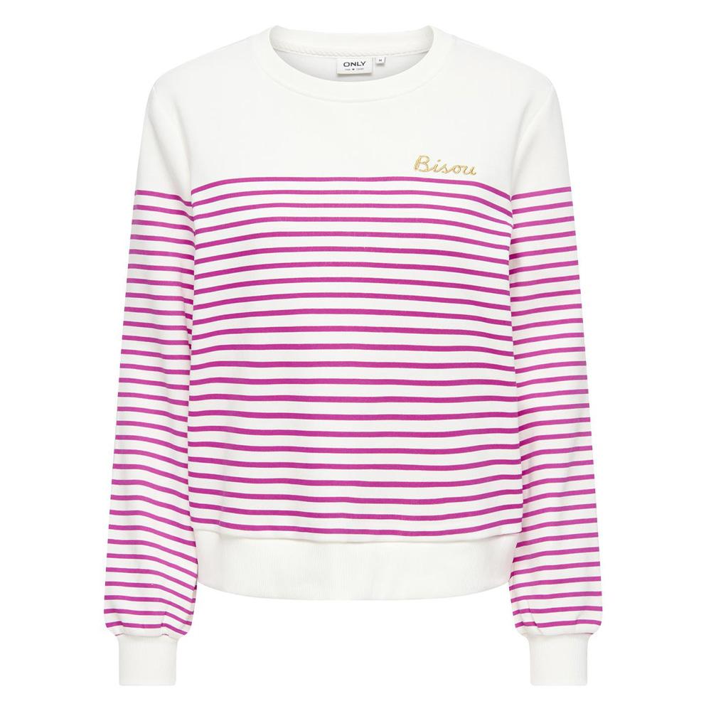 Sweat Blanc/Fushia Femme Only Bine pas cher