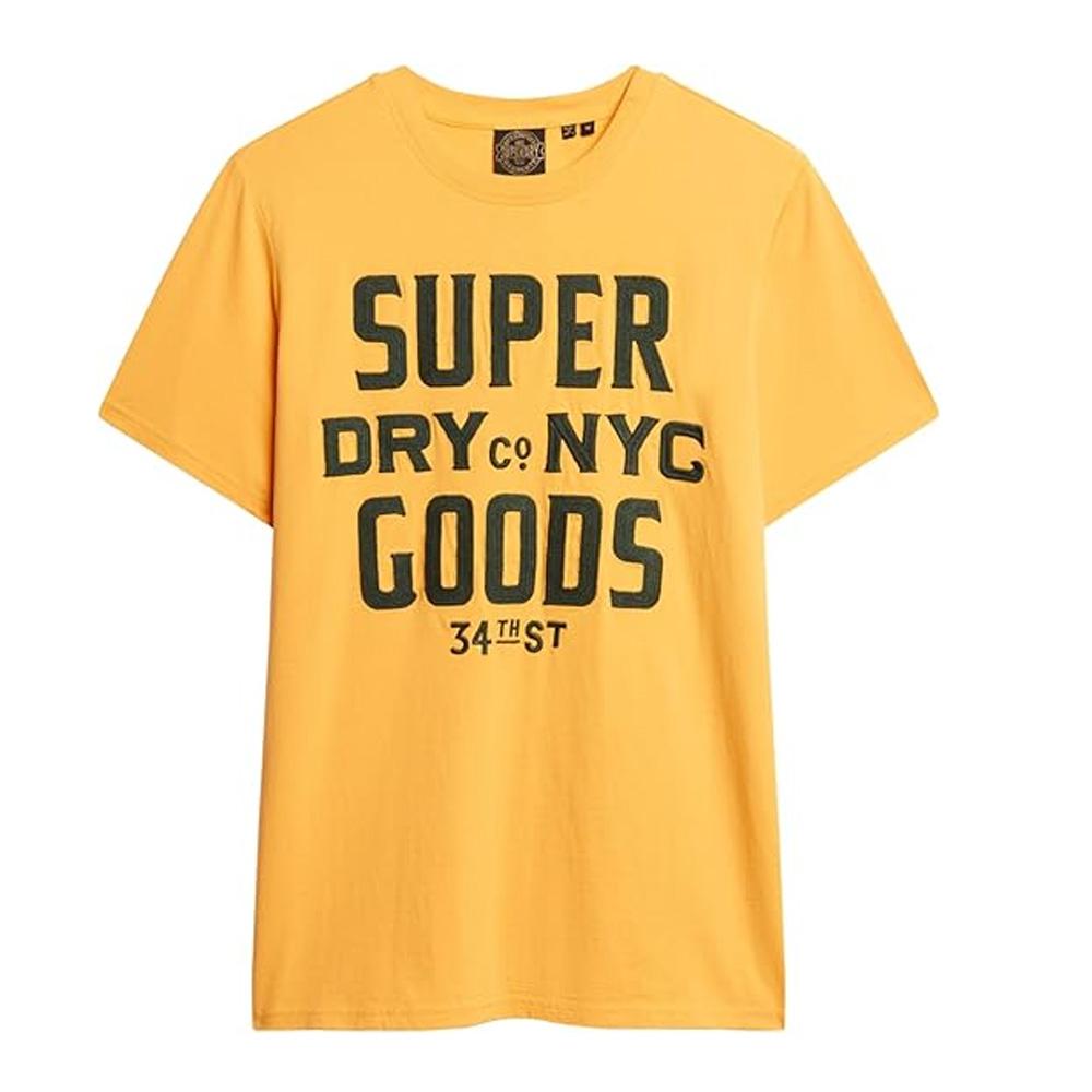 T-shirt Jaune/Noir Homme Superdry Embroidered pas cher