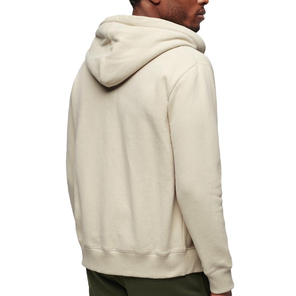 Sweat Zippe Capuche Beige Homme Superdry Essential vue 2