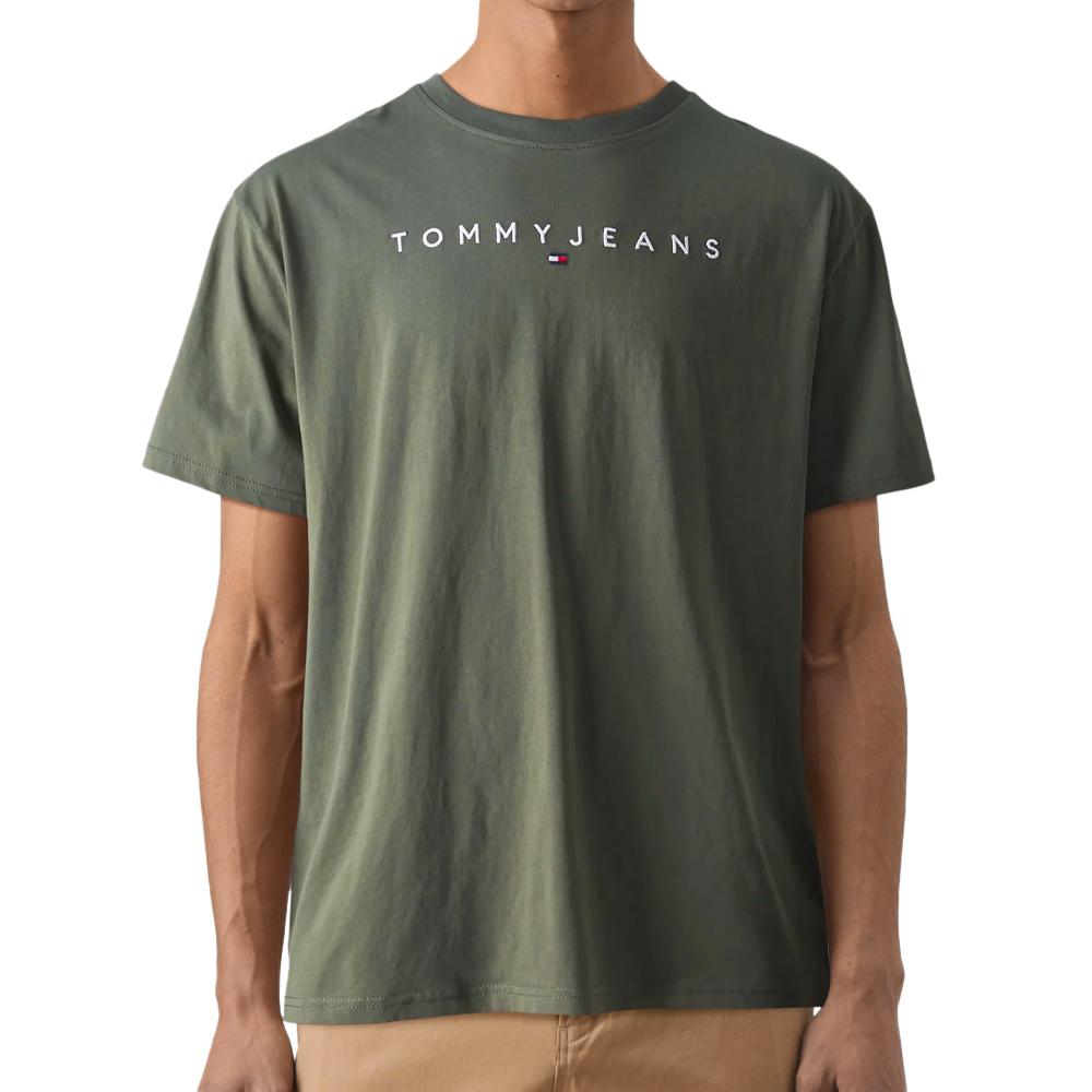 T-shirt Kaki Homme Tommy Hilfiger Linear pas cher