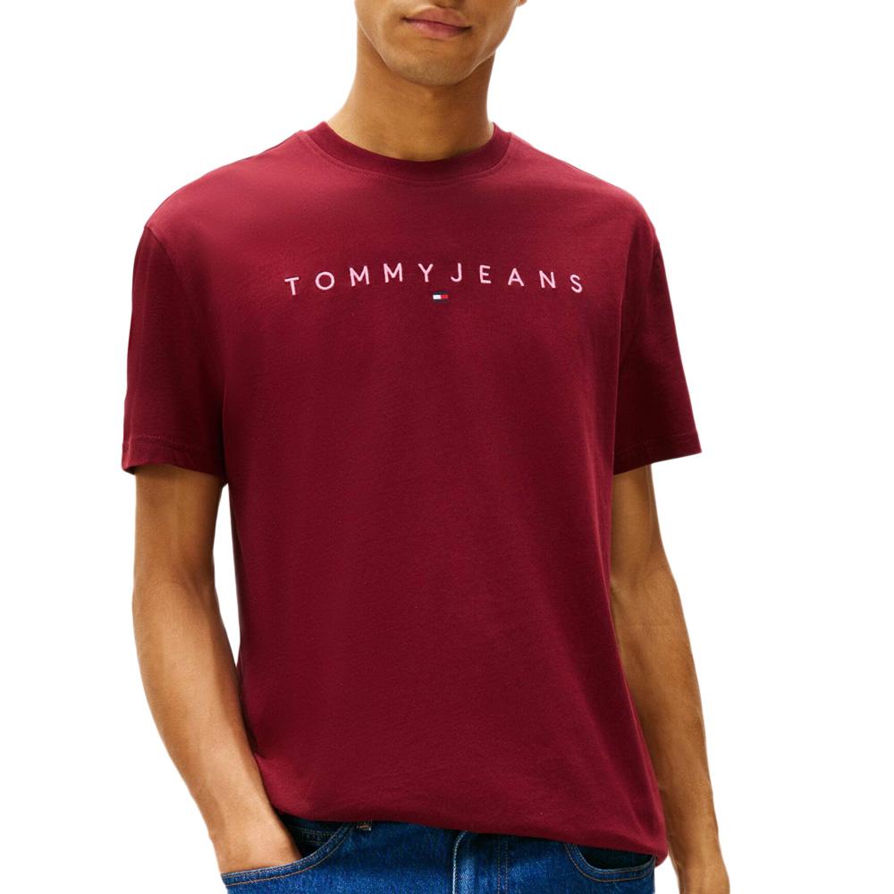 T-Shirt Bordeaux Homme Tommy Hilfiger Reg Linear pas cher