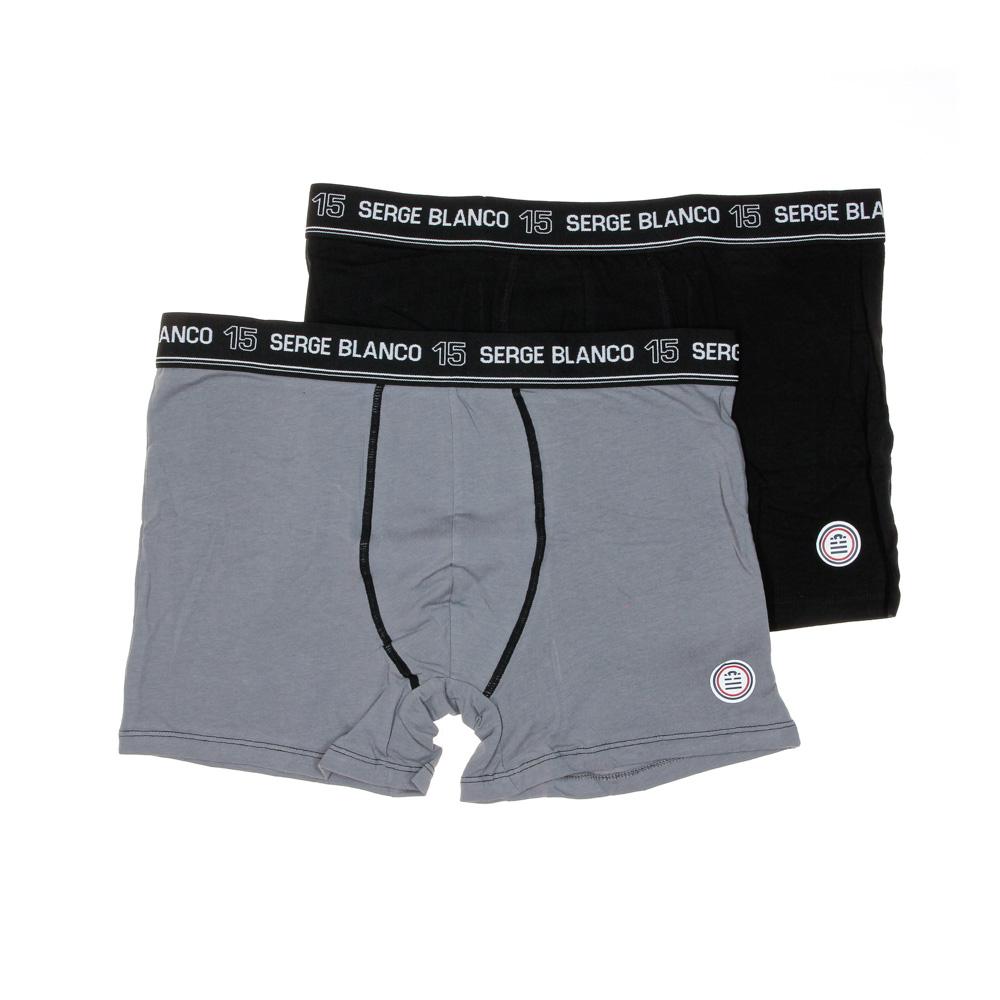 Boxers Gris/Noir Homme Serge Blanco CLASSC pas cher