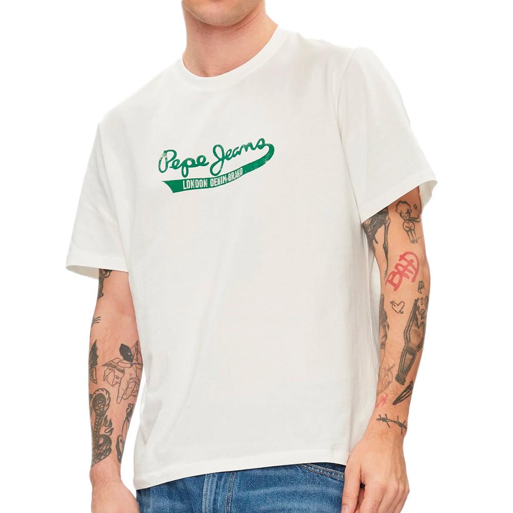 T-shirt Blanc Homme Pepe jeans Claude pas cher