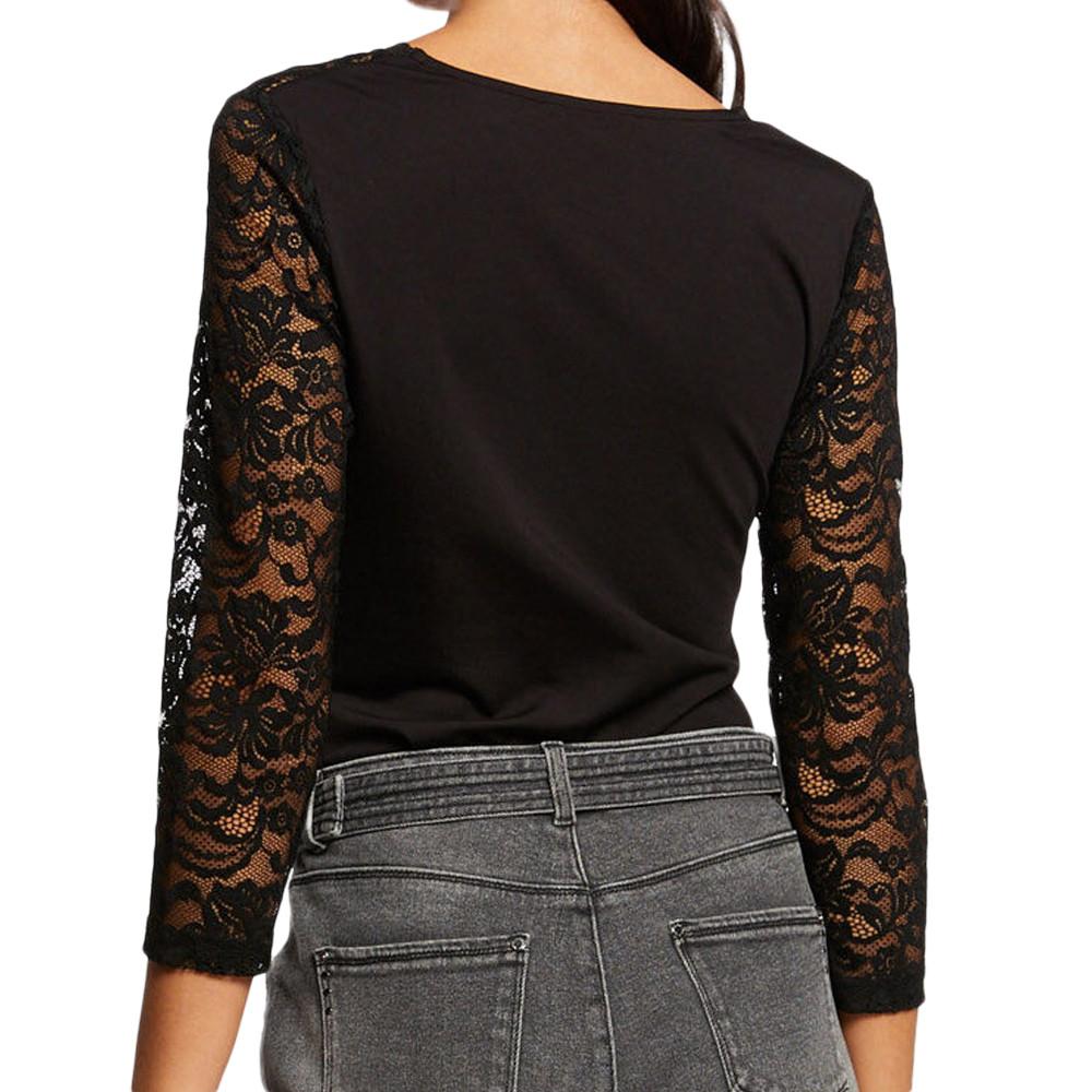 T-shirt Noir Femme Morgan Tamil vue 2