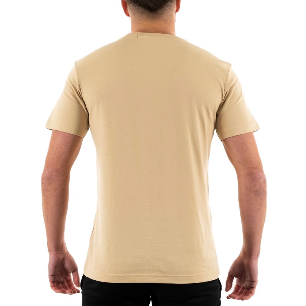 T-shirt Beige Homme Calvin Klein Jeans Embro Badge vue 2