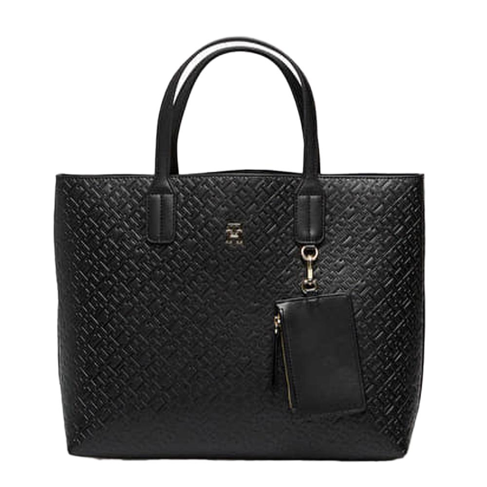 Sac à main Noir Femme Tommy Hilfiger Icon Satchel pas cher