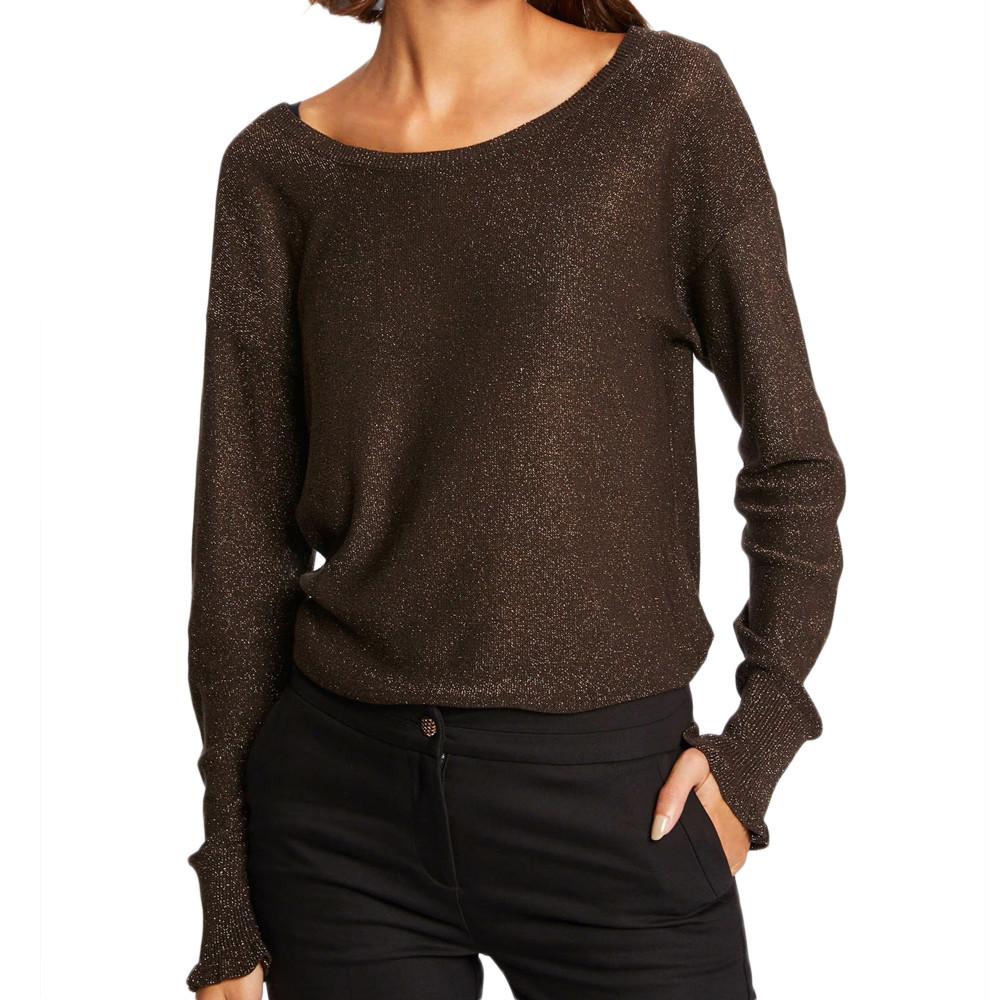 Pull Marron Brillant Femme Morgan Morika pas cher