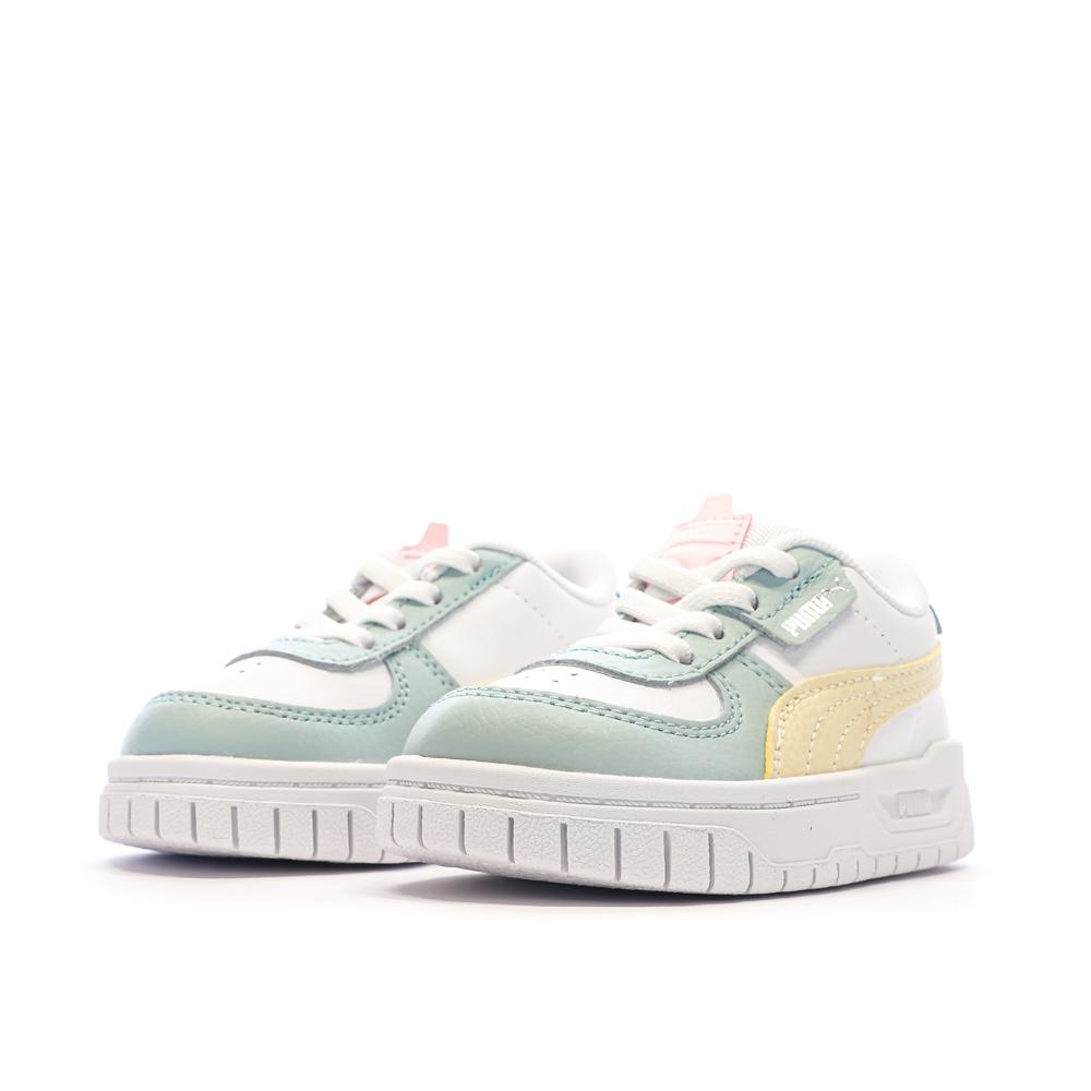 Baskets Blanches/Vert d'Eau/Jaune Garçon/Fille Puma Cali Dream vue 6