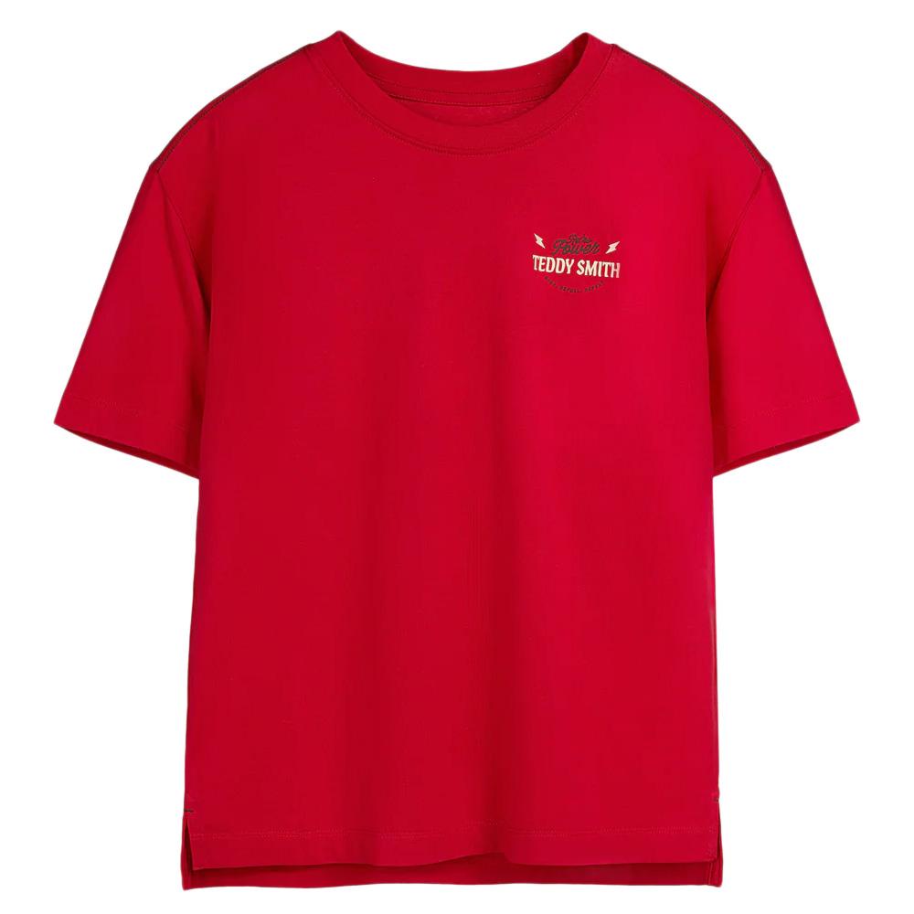 T-Shirt Rouge Garçon Teddy Smith Asha pas cher