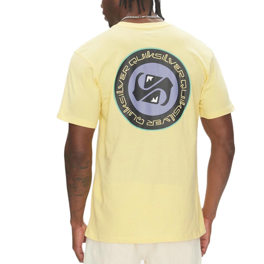 T-shirt Jaune Homme Quiksilver Circle Back vue 2