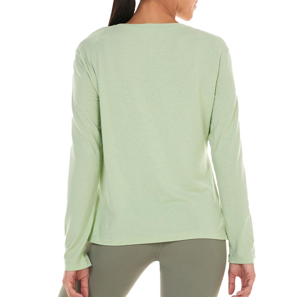 T-shirt Manches Longues Vert Femme Nike Ny vue 2
