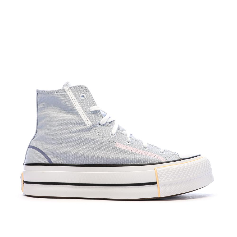 Baskets Bleu Clair Femme Converse Chuck Taylor All Star Lift vue 2