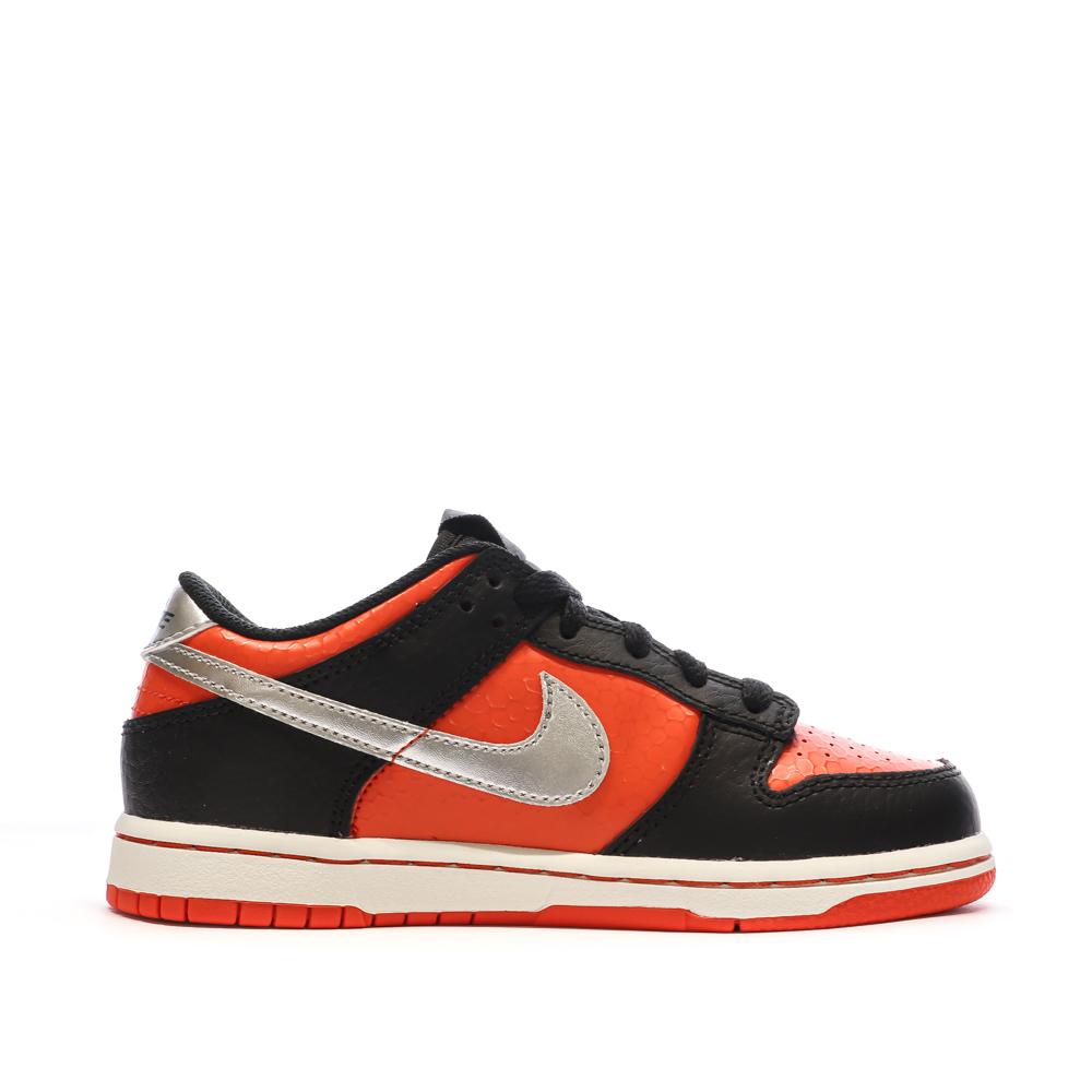 Baskets Orange/Noire Garçon Nike Dunk Low vue 2