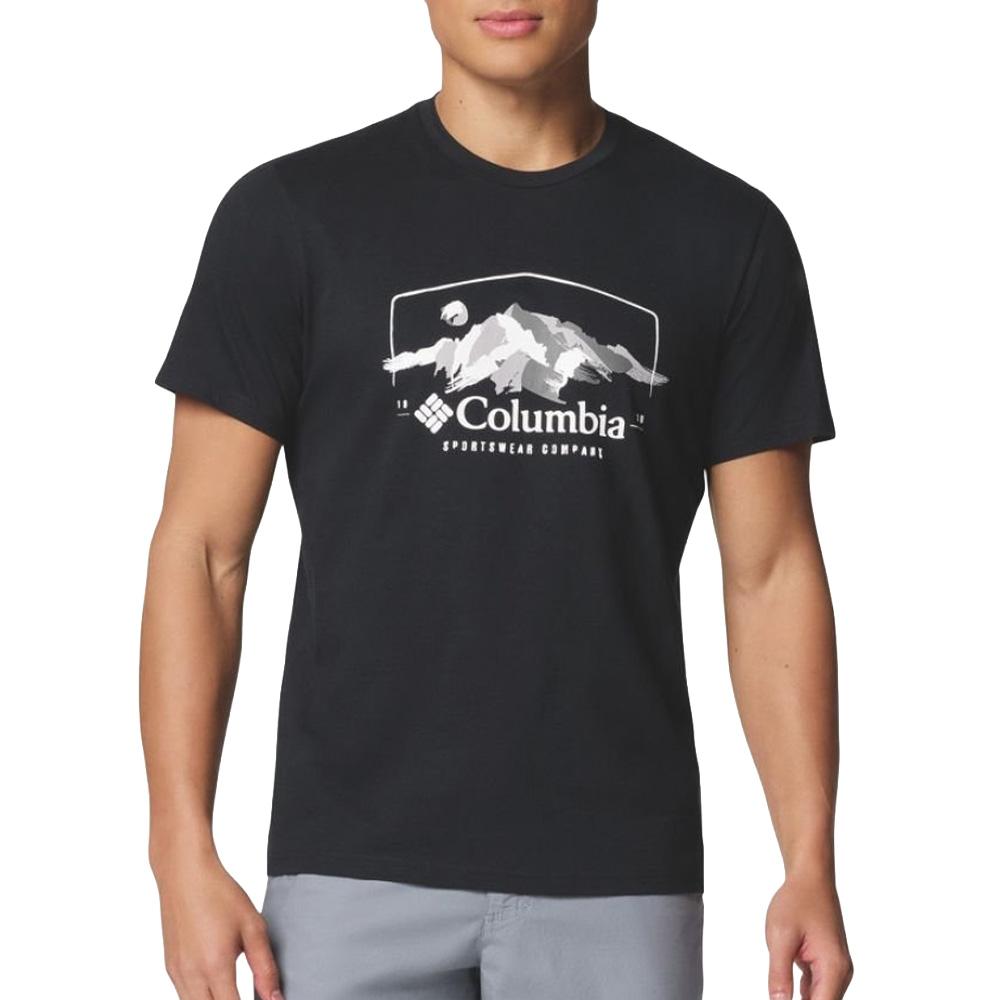 T-Shirt Noir Homme Columbia Avec Graphisme Path Lake pas cher