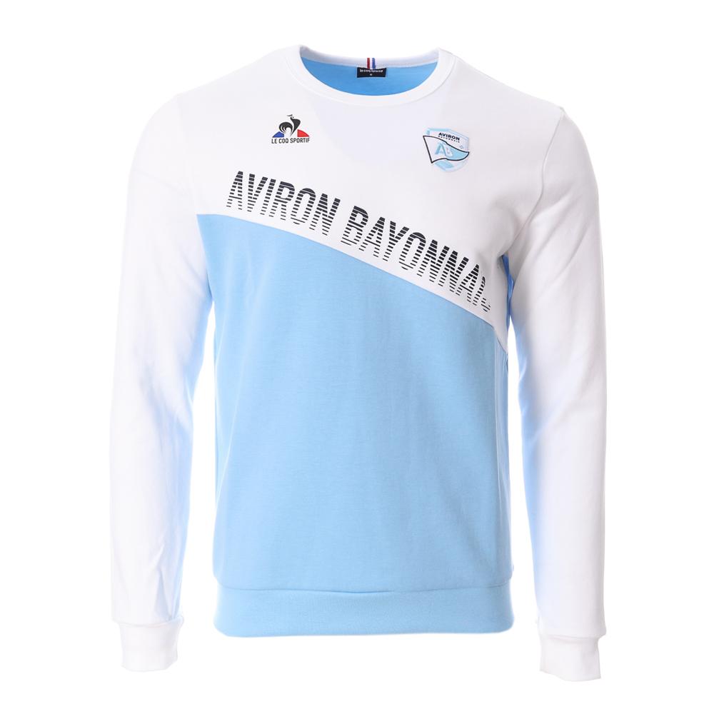 Sweat Blanc/Bleu Homme Le Coq Sportif Fanwear pas cher