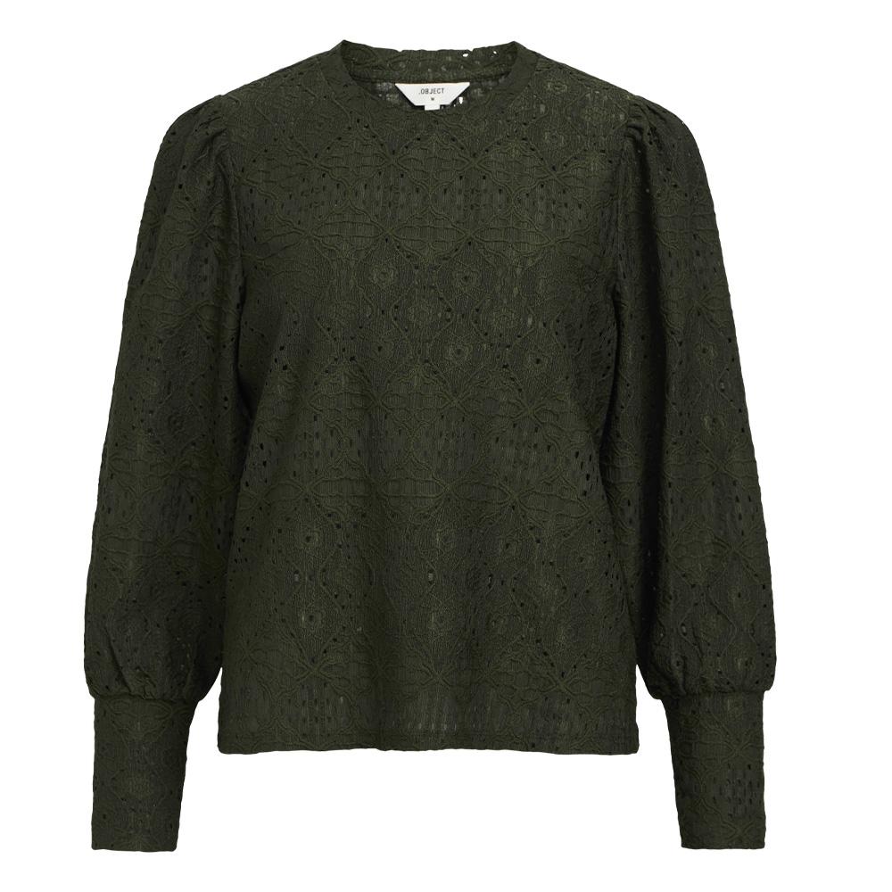 Blouse Dentelle Kaki Femme Vero Moda Dora vue 3