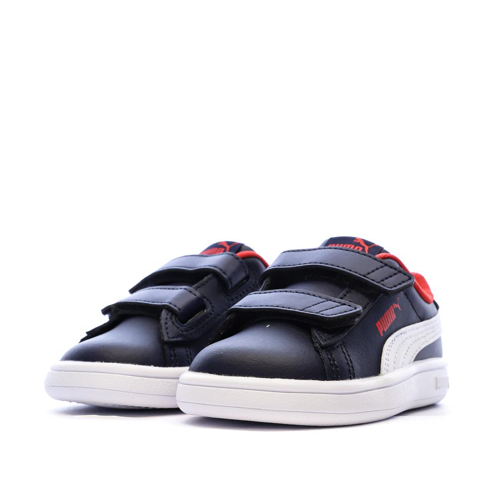 Baskets Marine/Rouge Garçon Puma Smash 3.0 vue 6