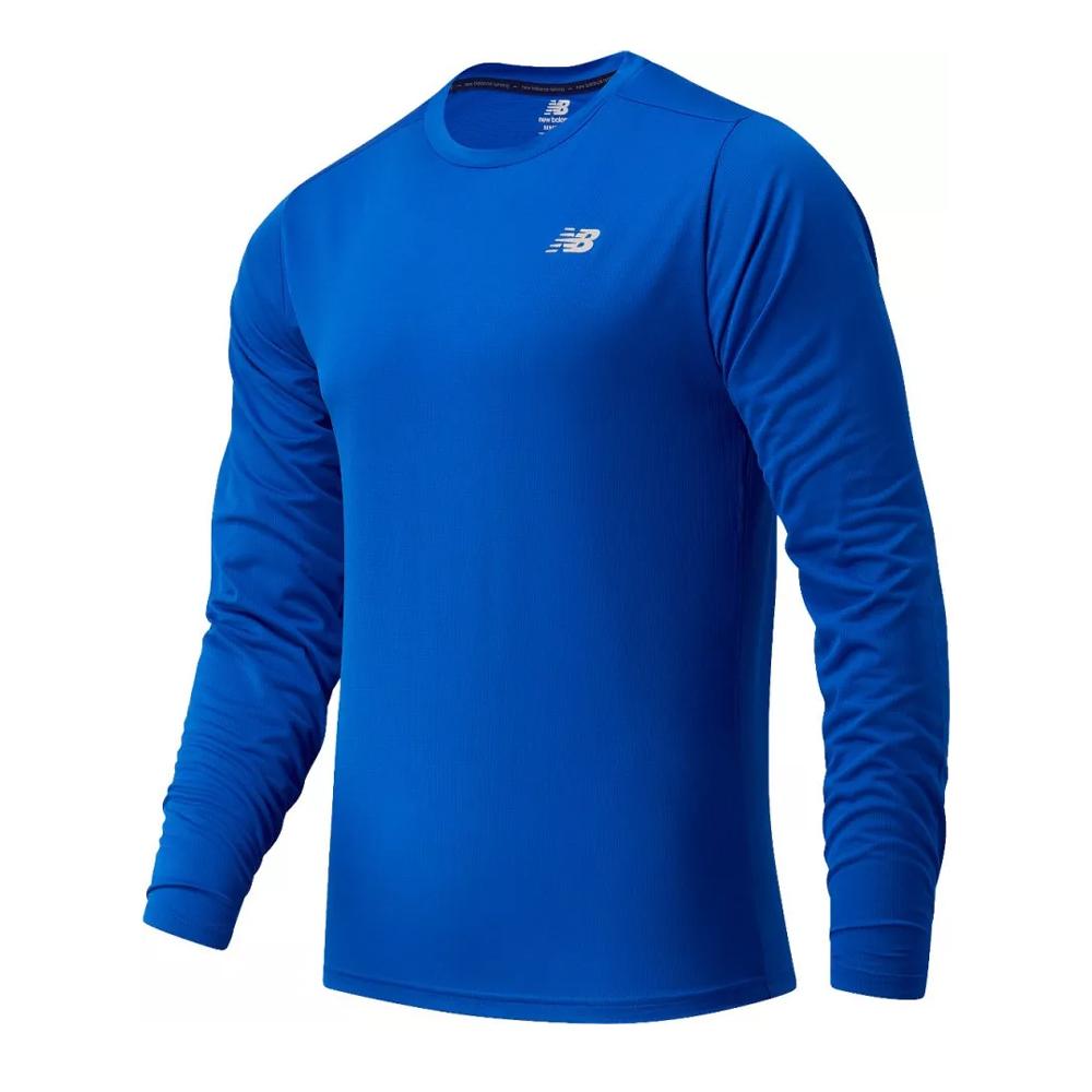 T-Shirt Manches Longues Bleu Homme New Balance Core Run pas cher