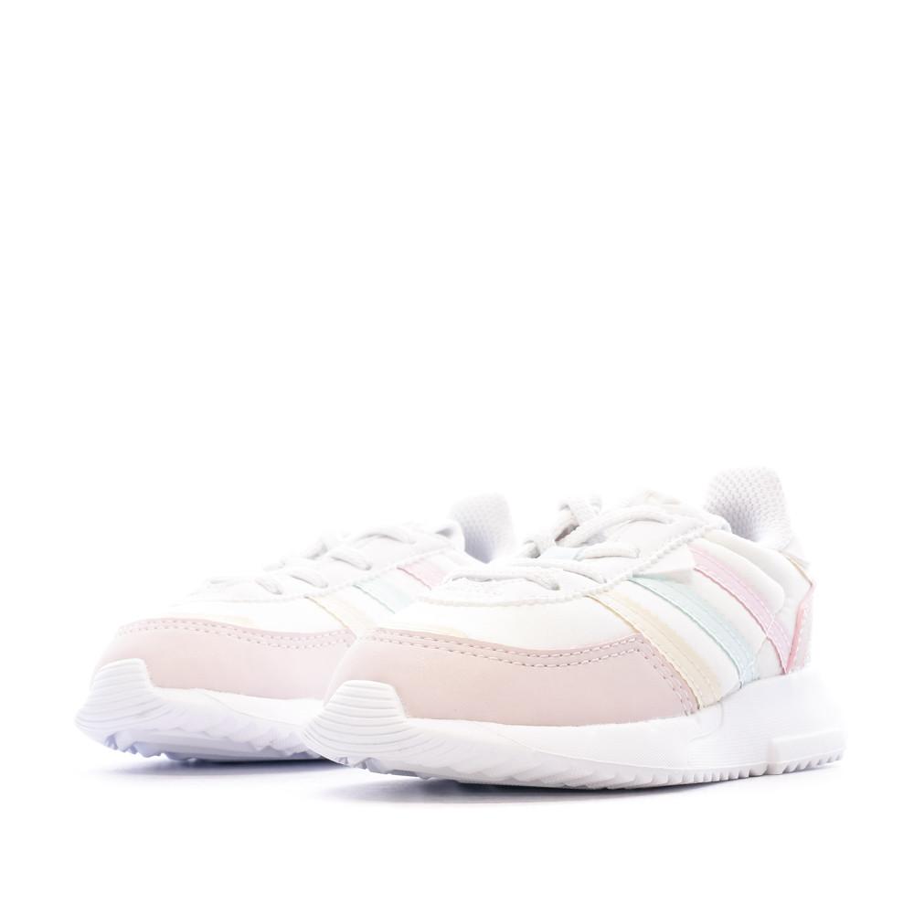 Basket Blanche/Rose Fille Bébé Adidas Retropy F2 El I vue 6